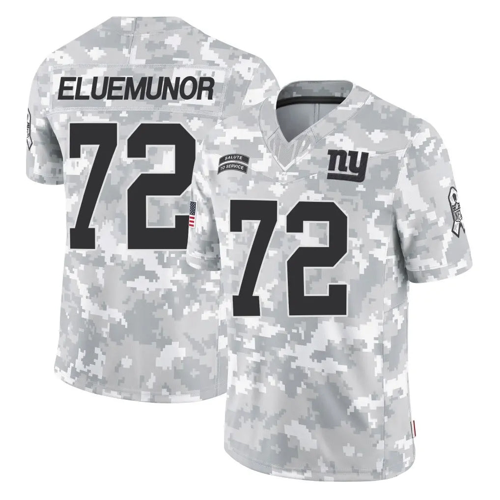Punc NY.Giants #72 Jermaine Eluemunor Player Arctic Camo Salute To Service Limited Game Stitched Jerseys
