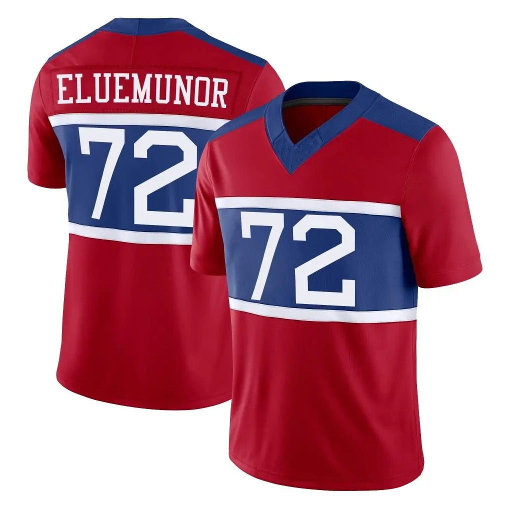 Punc NY.Giants #72 Jermaine Eluemunor Player Red Century Vapor F.U.S.E. Home Game Stitched Jerseys