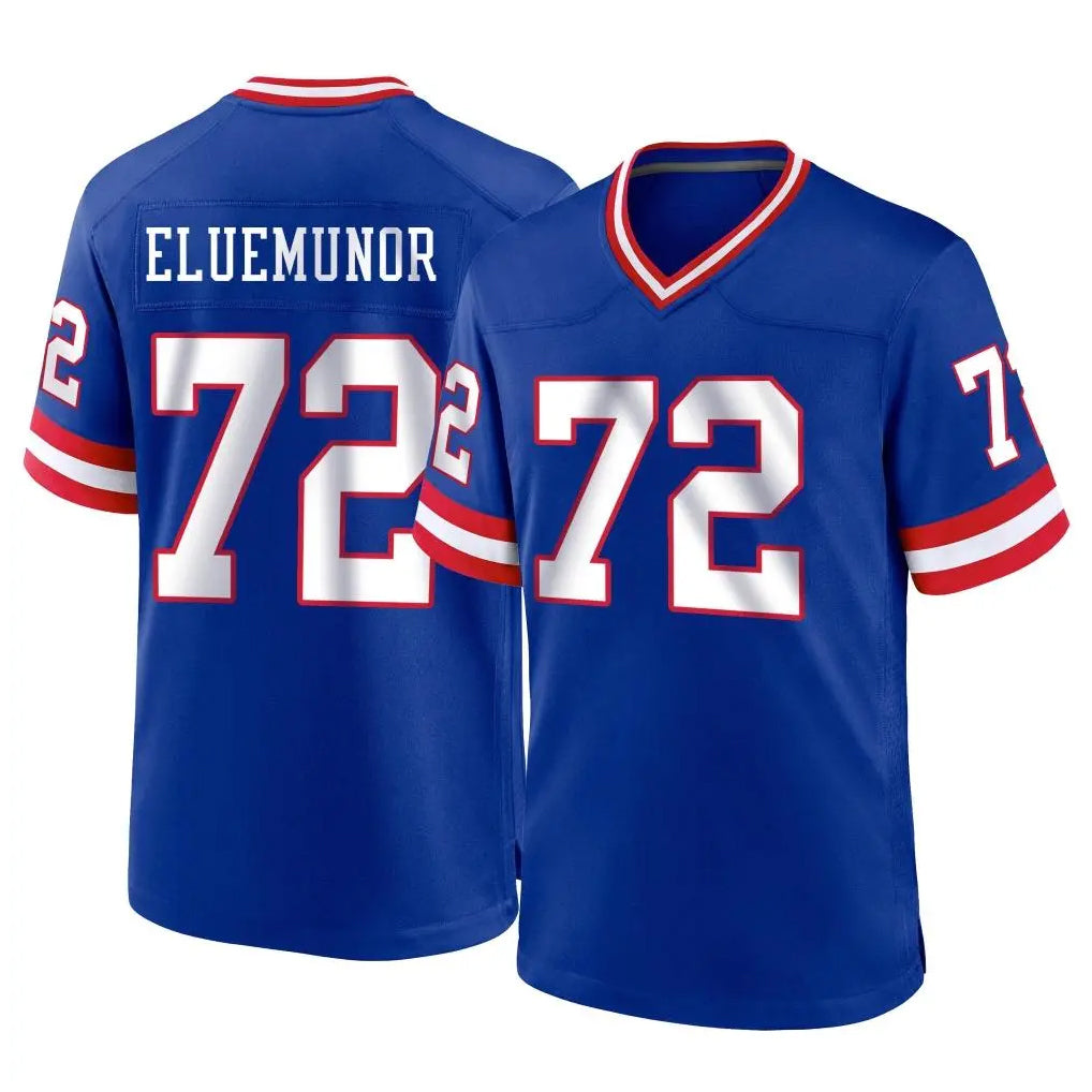 Punc NY.Giants #72 Jermaine Eluemunor Player Royal Classic Home Game Stitched Jerseys