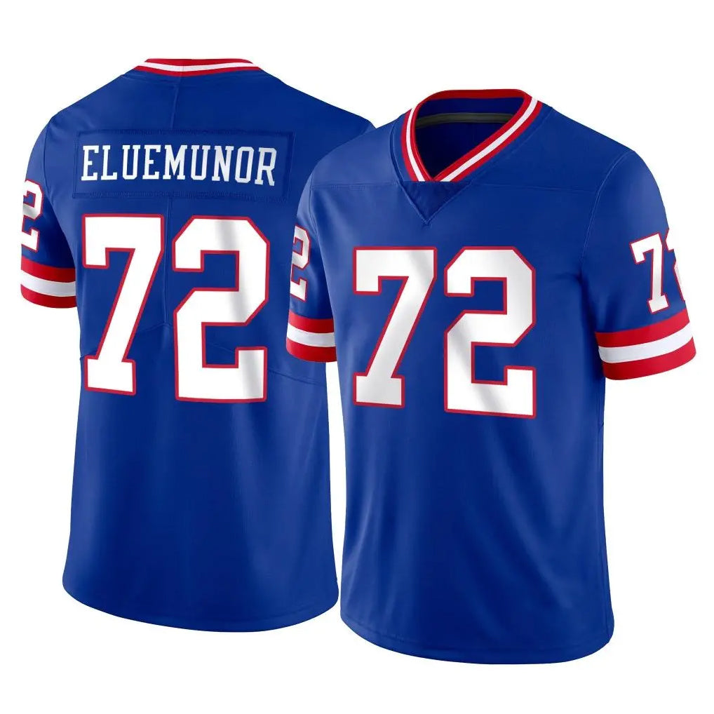 Punc NY.Giants #72 Jermaine Eluemunor Player Royal Classic Vapor Home Game Stitched Jerseys