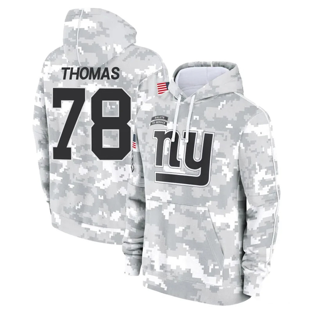 Punc NY.Giants #78 Andrew Thomas Player Arctic Camo Salute to Service Pullover Hoodies Limited Game Stitched Jerseys