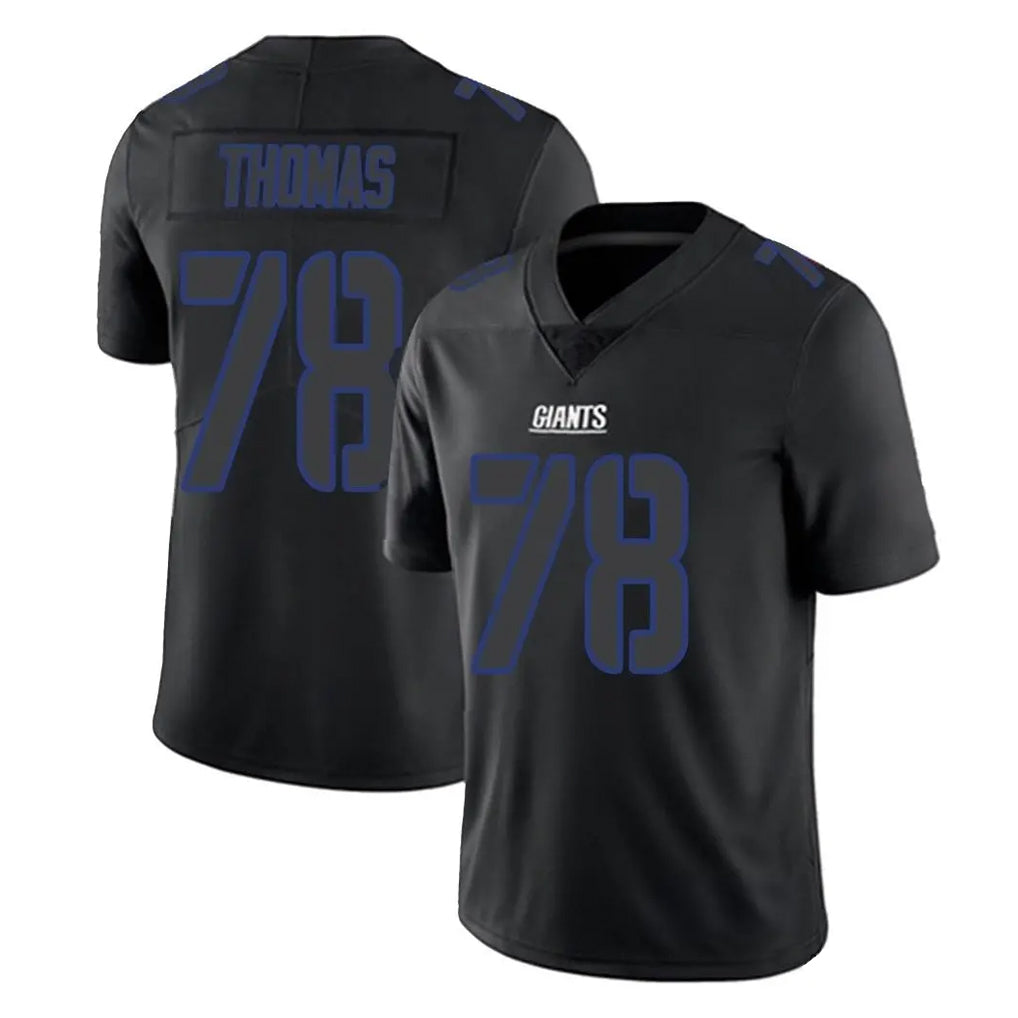 Punc NY.Giants #78 Andrew Thomas Player Black Impact Limited Home Game Stitched Jerseys