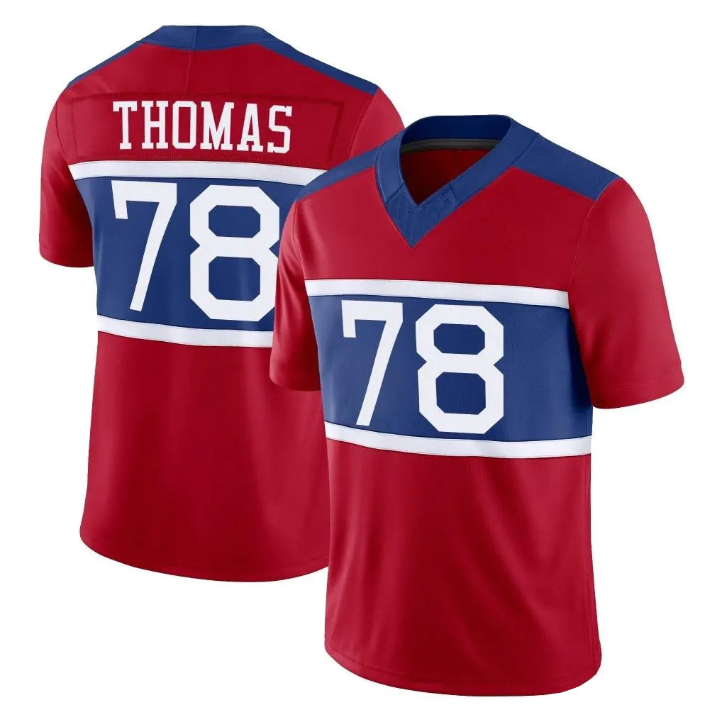 Punc NY.Giants #78 Andrew Thomas Player Red Century Vapor F.U.S.E. Home Game Stitched Jerseys