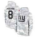 Punc NY.Giants #8 Jevon Holland Player Arctic Camo Salute to Service Pullover Hoodies Limited Game Stitched Jerseys
