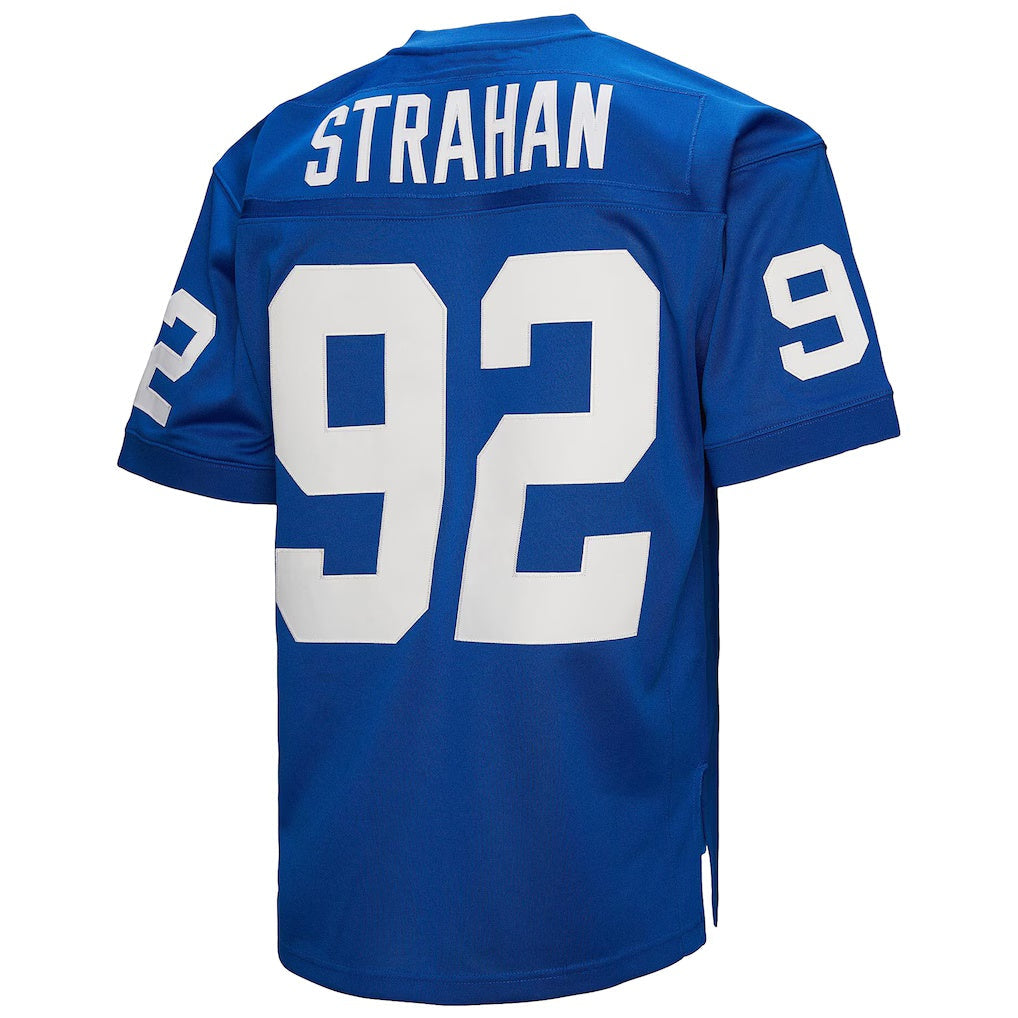 Punc NY.Giants #92 Michael Strahan Mitchell & Ness Royal Authentic Throwback Retired Player Stitched Jerseys