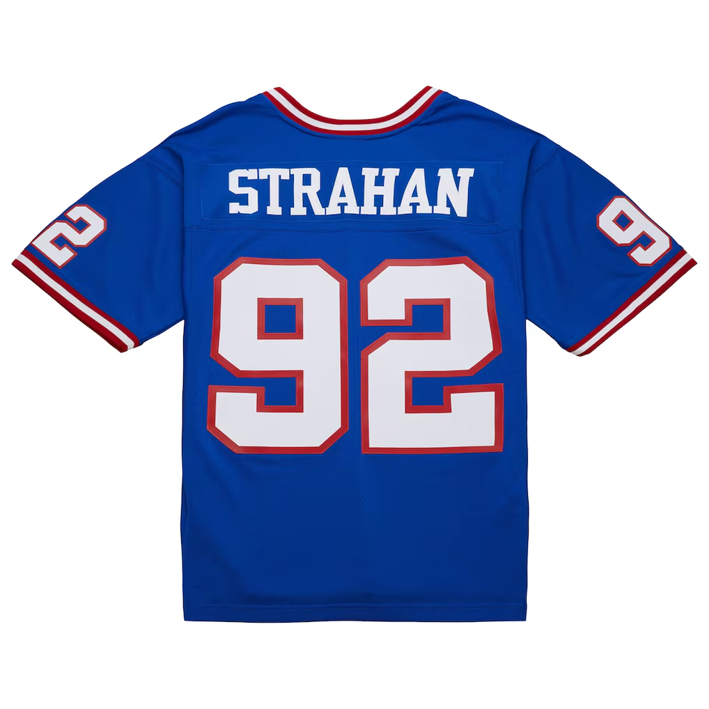 Punc NY.Giants #92 Michael Strahan Mitchell & Ness Royal Big & Tall 1993 Retired Player Replica Stitched Puhic Jersey