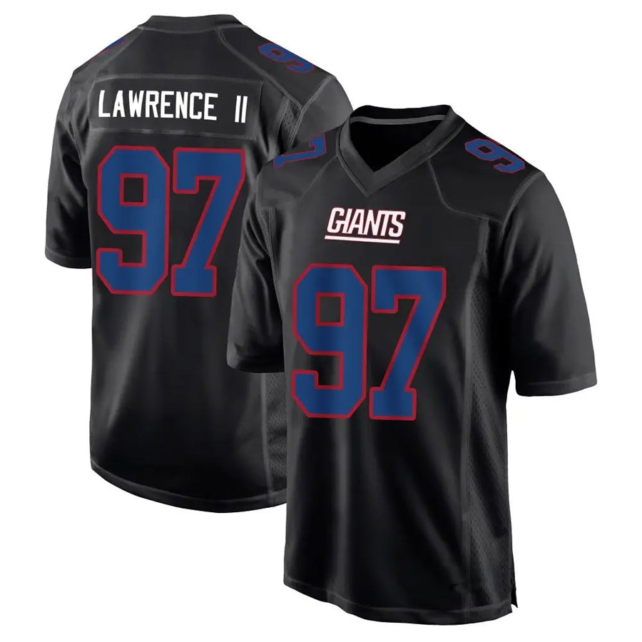 Punc NY.Giants #97 Dexter Lawrence II Player Black Carbon Fashion Stitched Jerseys