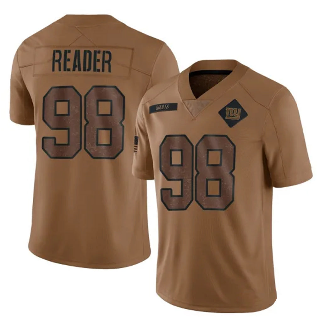 Punc NY.Giants #98 DJ Reader Player Brown Salute To Service Limited Stitched Jerseys