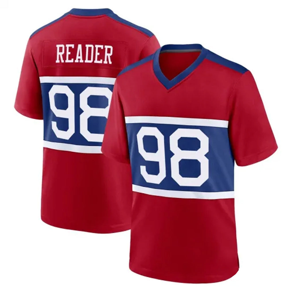 Punc NY.Giants #98 DJ Reader Player Red Century Home Game Stitched Jerseys