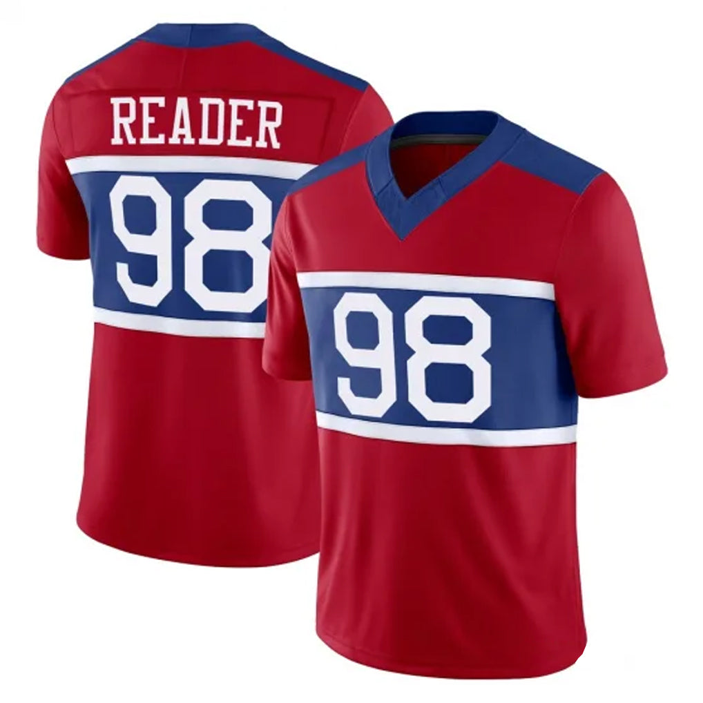 Punc NY.Giants #98 DJ Reader Player Red Century Vapor F.U.S.E. Home Game Stitched Jerseys