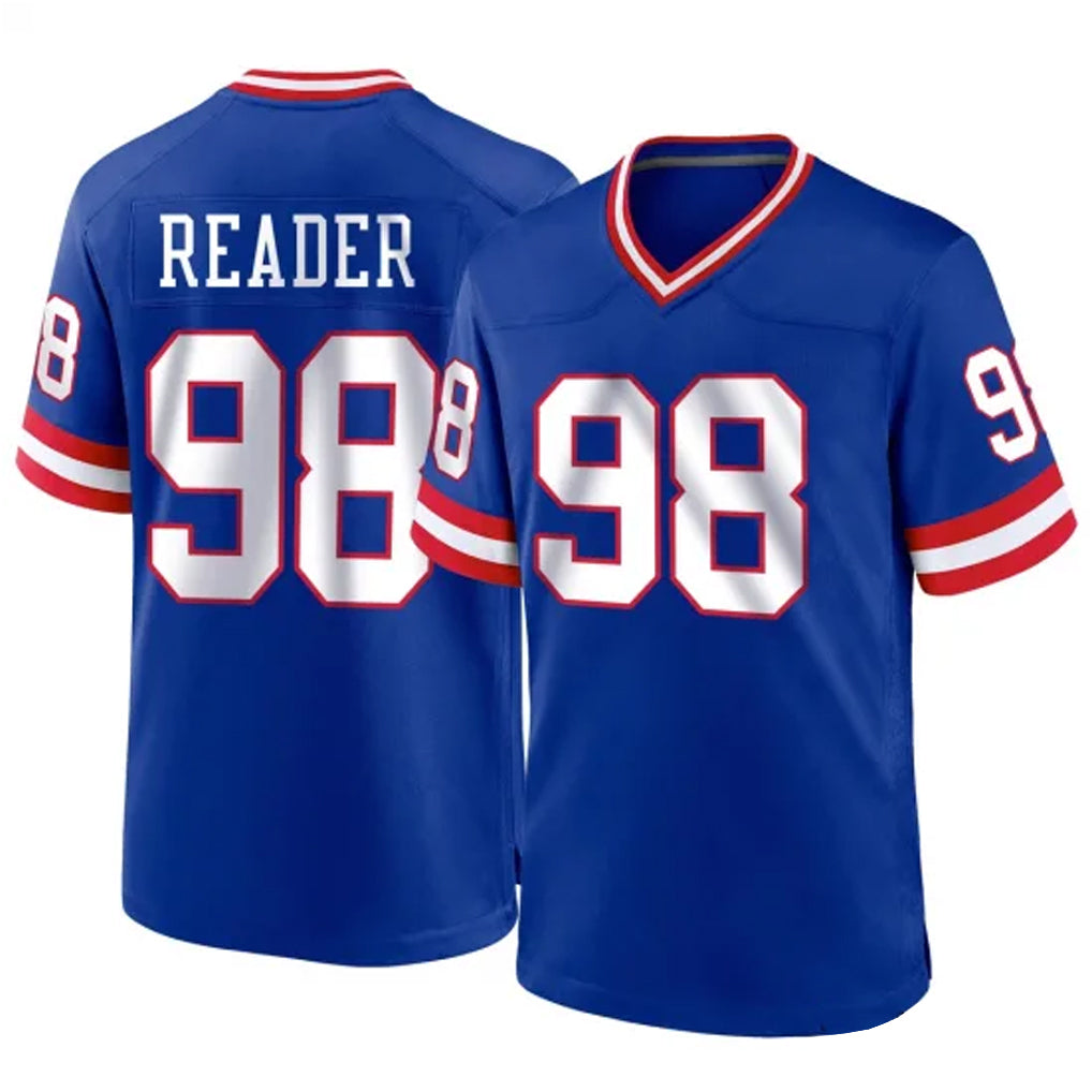 Punc NY.Giants #98 DJ Reader Player Royal Classic Home Game Stitched Jerseys