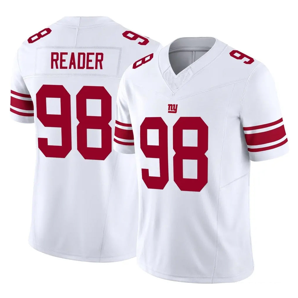 Punc NY.Giants #98 DJ Reader Player White Limited Vapor F.U.S.E. Home Game Stitched Jerseys