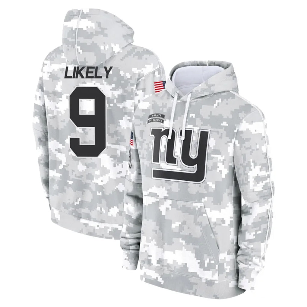 Punc NY.Giants #9 Lsaiah Likely Player Arctic Camo Salute to Service Pullover Hoodies Limited Game Stitched Jerseys