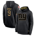 Punc NY.Giants #9 Lsaiah Likely Player Black Salute to Service Hoodies Limited Game Stitched Jerseys