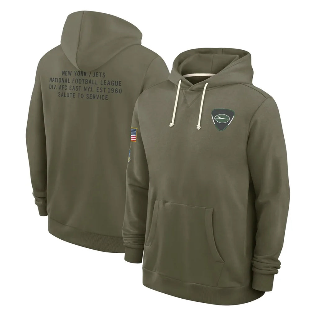 Punc NY.Jets Olive Salute to Service Pullover Hoodies Limited Blank Player Stitched Jerseys