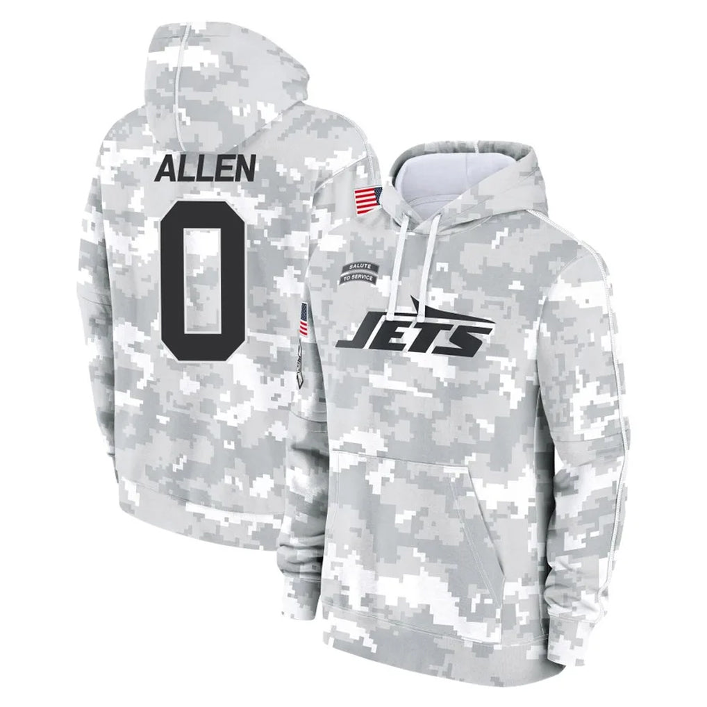 Punc NY.Jets #0 Braelon Allen Player Arctic Camo Salute to Service Pullover Hoodies Limited Game Stitched Jerseys