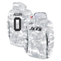 Punc NY.Jets #0 Braelon Allen Player Arctic Camo Salute to Service Pullover Hoodies Limited Game Stitched Jerseys