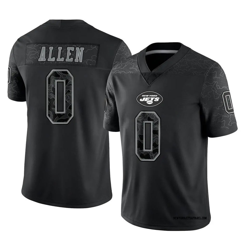 Punc NY.Jets #0 Braelon Allen Player Black REFLECTIVE Limited Stitched Jerseys