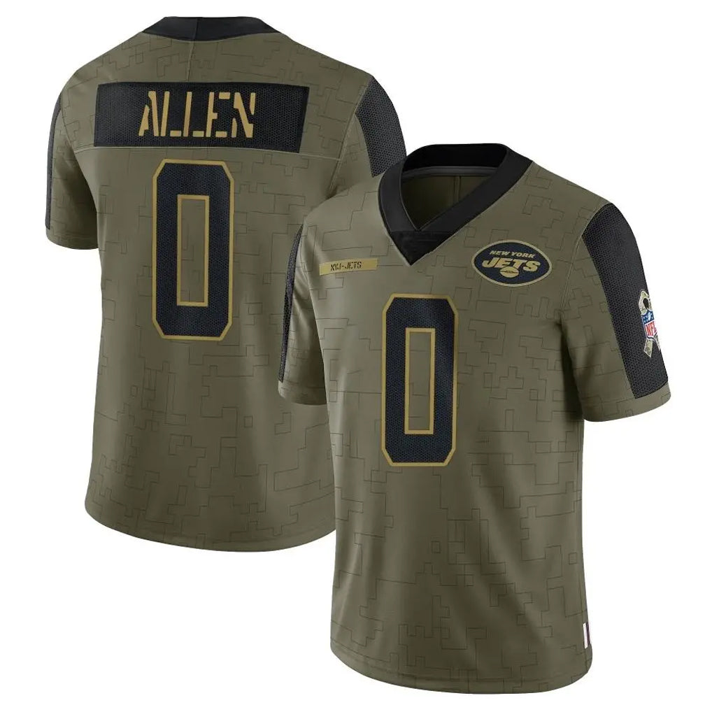 Punc NY.Jets #0 Braelon Allen Player Olive Salute To Service Limited Game Stitched Jerseys