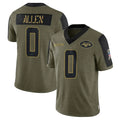 Punc NY.Jets #0 Braelon Allen Player Olive Salute To Service Limited Game Stitched Jerseys