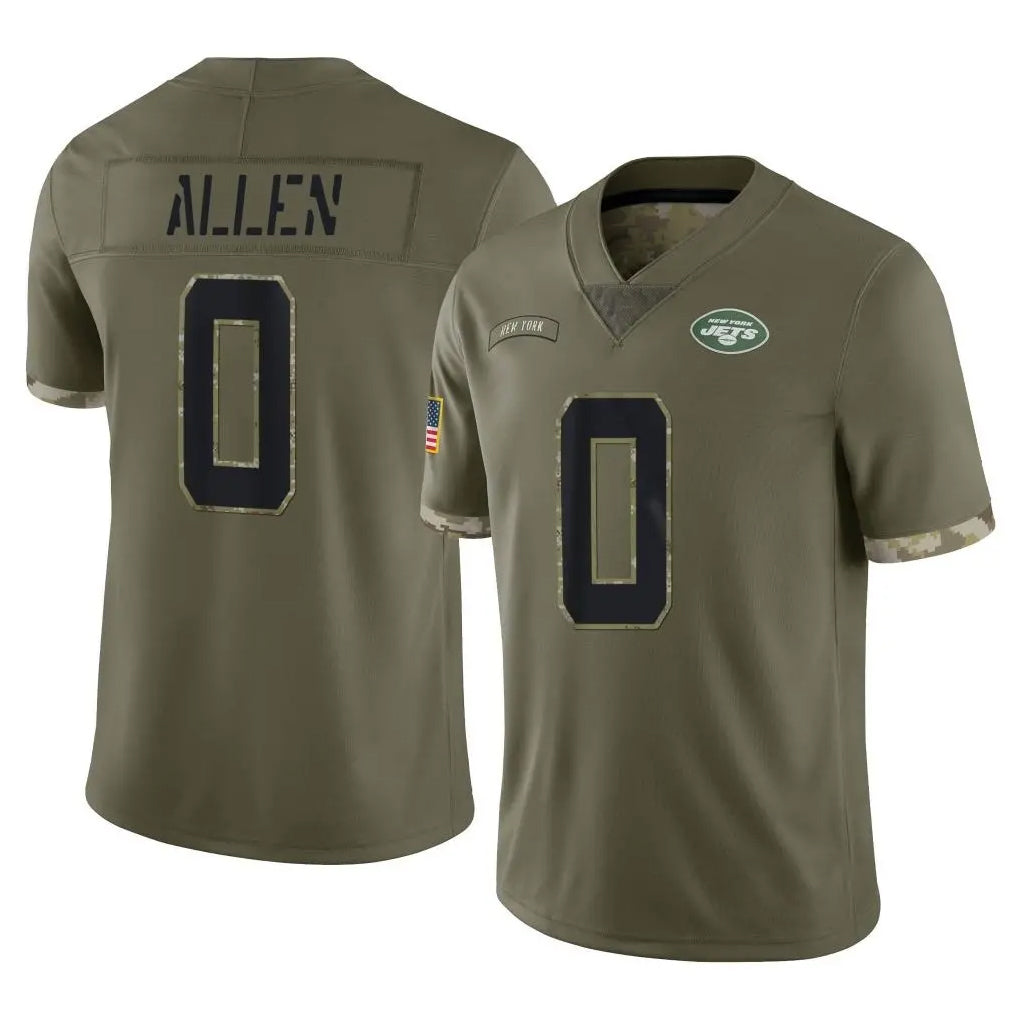 Punc NY.Jets #0 Braelon Allen Player Olive Salute To Service Limited Stitched Jerseys