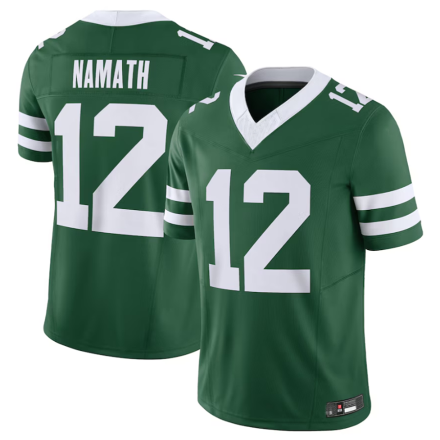 Punc NY.Jets #12 Joe Namath Legacy Green Vapor F.U.S.E. Limited Jersey Stitched American Stitched Jerseys