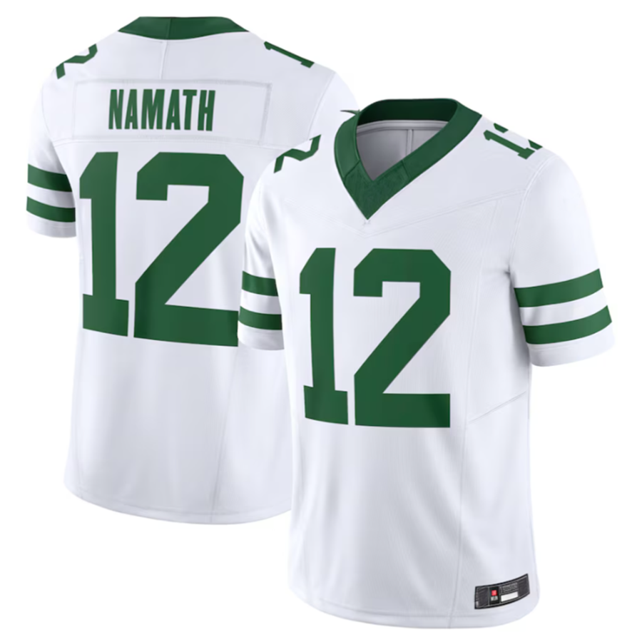 Punc NY.Jets #12 Joe Namath Legacy White Vapor F.U.S.E. Limited Jersey Stitched American Stitched Jerseys