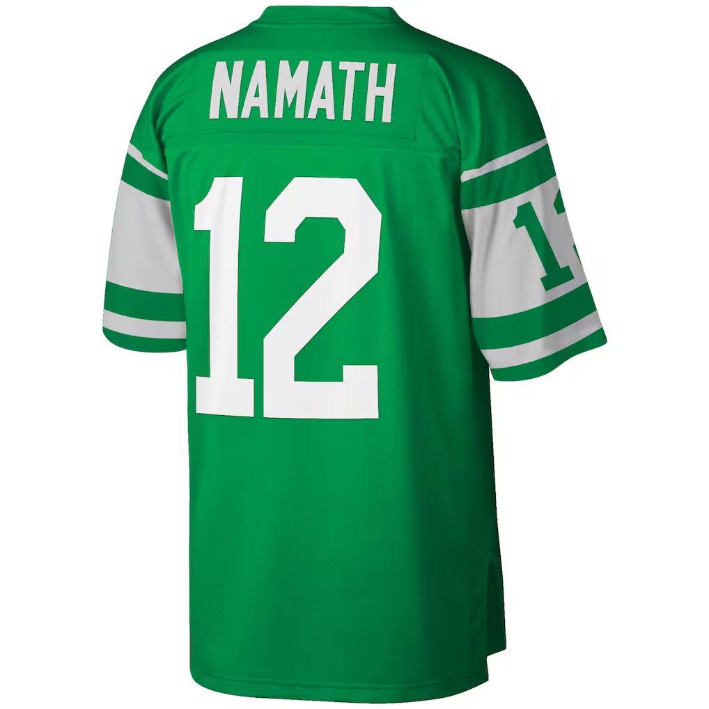 Punc NY.Jets #12 Joe Namath Mitchell & Ness Kelly Green Legacy Replica Stitched Puhic Jersey