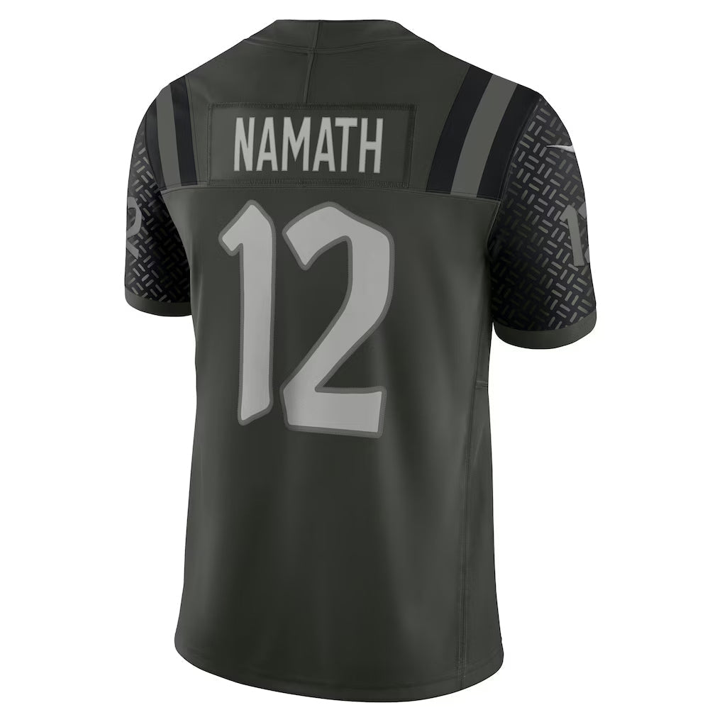 Punc NY.Jets #12 Joe Namath Player Gotham Green Rivalries Collection Limited Stitched Jerseys