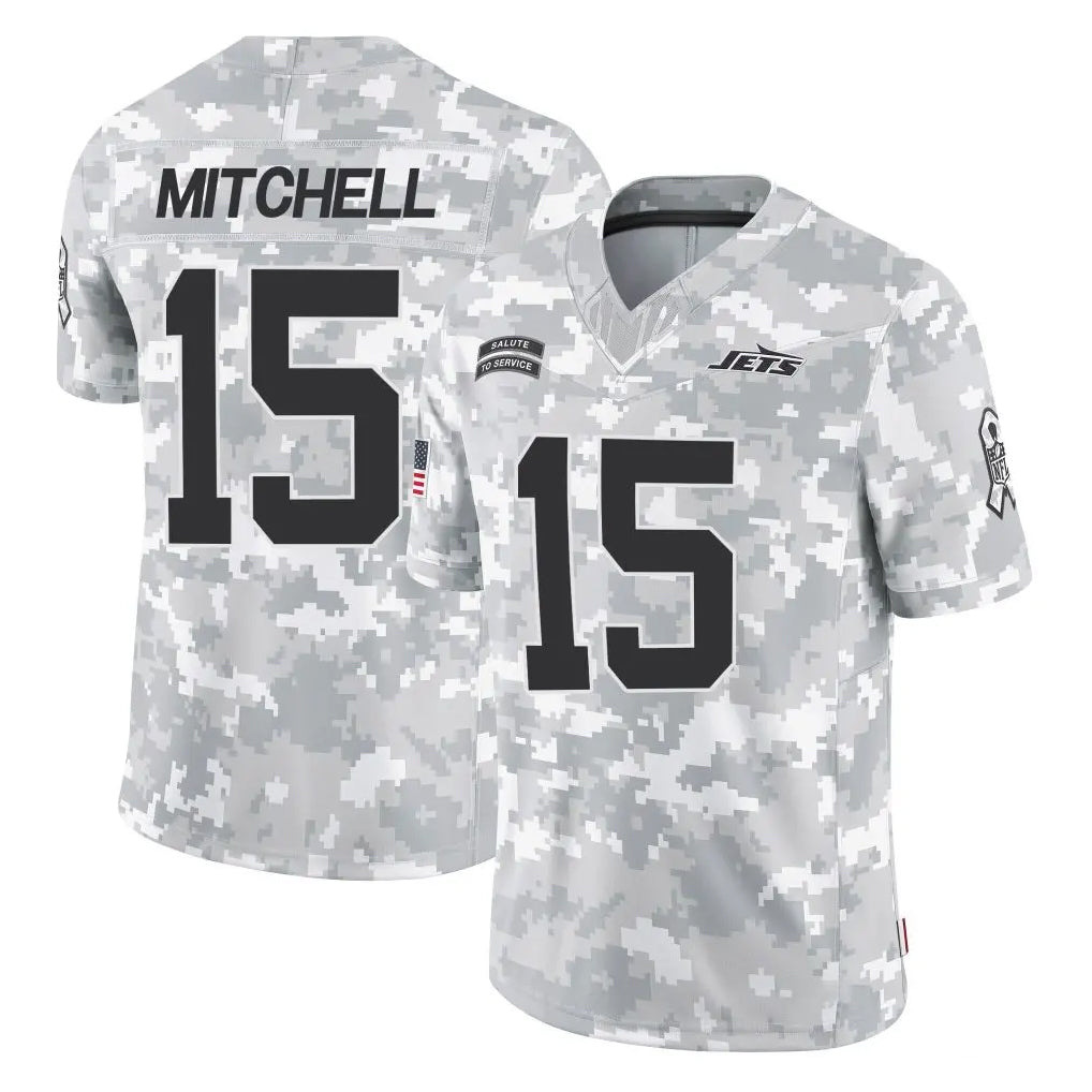 Punc NY.Jets #15 Adonai Mitchell Player Arctic Camo Salute to Service Limited Game Stitched Jerseys