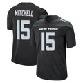 Punc NY.Jets #15 Adonai Mitchell Player Stealth Black Home Game Stitched Jerseys