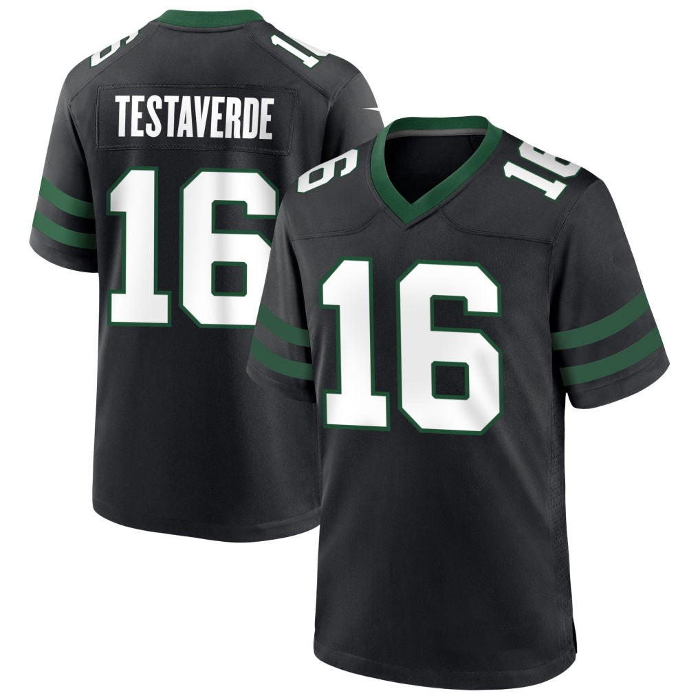 Punc NY.Jets #16 Vinny Testaverde Player Black Home Game Stitched Jerseys
