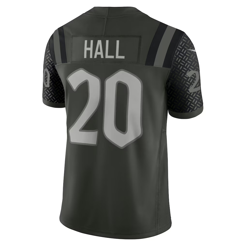Punc NY.Jets #20 Breece Hall Gotham Green 2025 Rivalries Collection Stitched Limited Jerseys