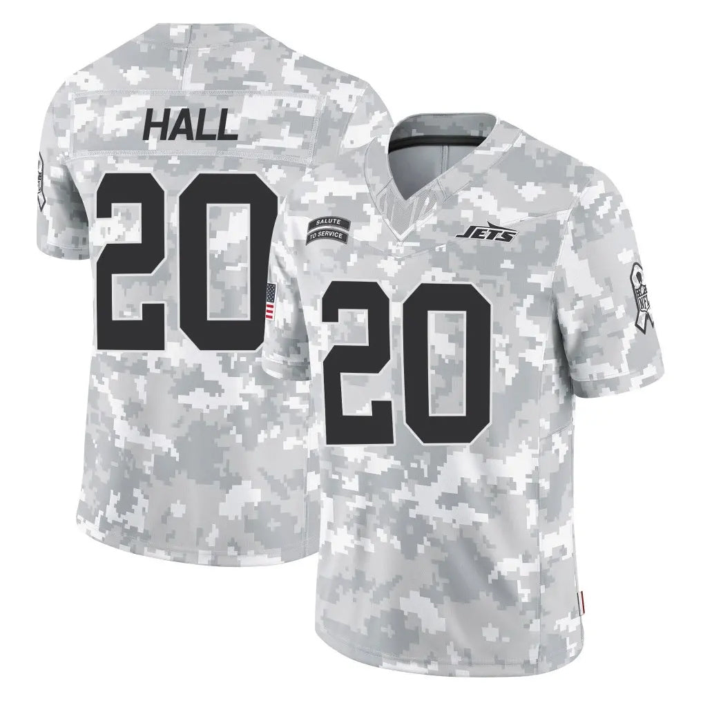 Punc NY.Jets #20 Breece Hall Player Arctic Camo Salute to Service Limited Game Stitched Jerseys