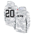 Punc NY.Jets #20 Breece Hall Player Arctic Camo Salute to Service Pullover Hoodies Limited Game Stitched Jerseys
