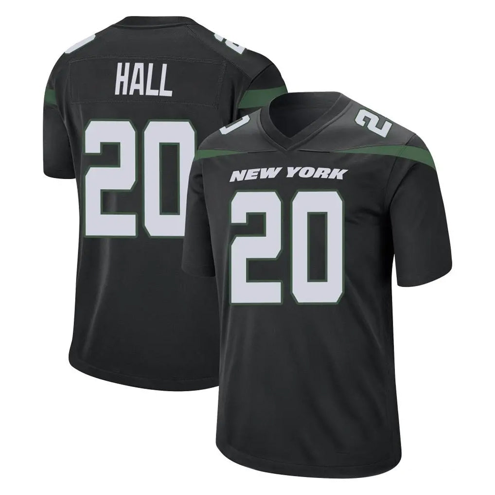 Punc NY.Jets #20 Breece Hall Player Stealth Black Home Game Stitched Jerseys