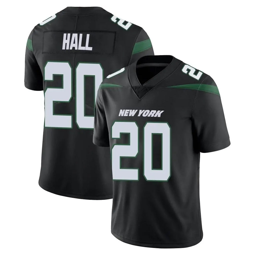 Punc NY.Jets #20 Breece Hall Player Stealth Black Limited Vapor Home Game Stitched Jerseys