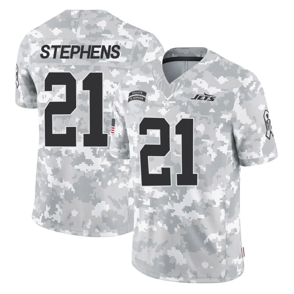 Punc NY.Jets #21 Brandon Stephens Player Arctic Camo Salute to Service Limited Game Stitched Jerseys