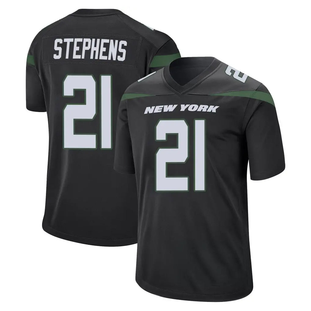 Punc NY.Jets #21 Brandon Stephens Player Stealth Black Home Game Stitched Jerseys