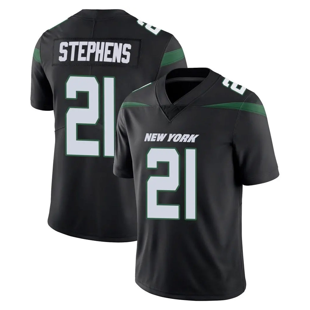 Punc NY.Jets #21 Brandon Stephens Player Stealth Black Limited Vapor Home Game Stitched Jerseys
