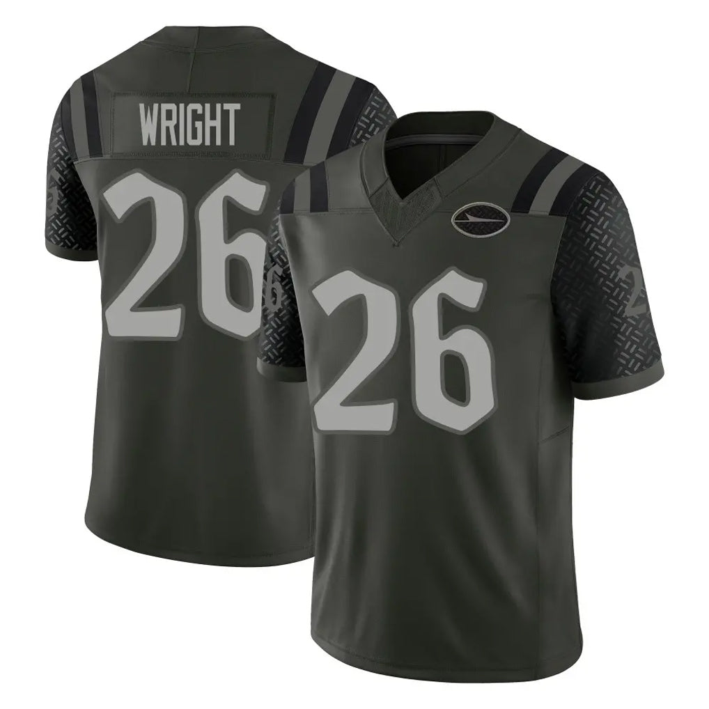 Punc NY.Jets #26 Nahshon Wright Player Green Limited 2025 Rivalries Collection Home Game Stitched Jerseys