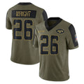 Punc NY.Jets #26 Nahshon Wright Player Olive Salute To Service Limited Game Stitched Jerseys