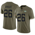 Punc NY.Jets #26 Nahshon Wright Player Olive Salute To Service Limited Stitched Jerseys
