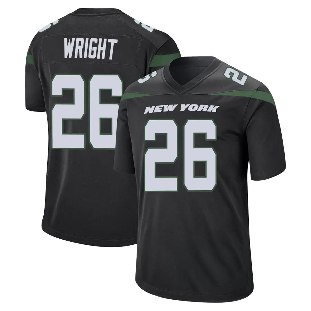 Punc NY.Jets #26 Nahshon Wright Player Stealth Black Home Game Stitched Jerseys