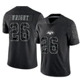 Punc NY.Jets #26 Nahshon Wright Player Stealth Black Limited Reflective Home Game Stitched Jerseys