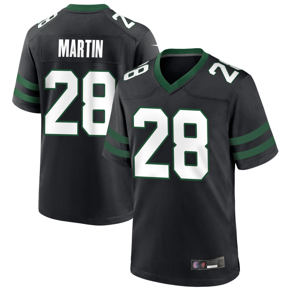 Punc NY.Jets #28 Curtis Martin Player Black Home Game Stitched Jerseys