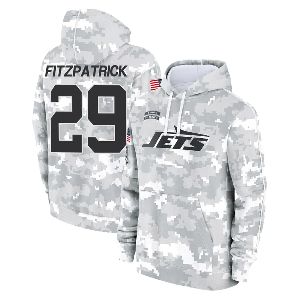 Punc NY.Jets #29 Minkah Fitzpatrick Player Arctic Camo Salute to Service Pullover Hoodies Limited Game Stitched Jerseys