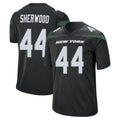 Punc NY.Jets #44 Jamien Sherwood Player Stealth Black Home Game Stitched Jerseys
