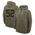 Punc NY.Jets #52 Kingsley Enagbare Player Olive Salute to Service Pullover Hoodies Limited Stitched Jerseys