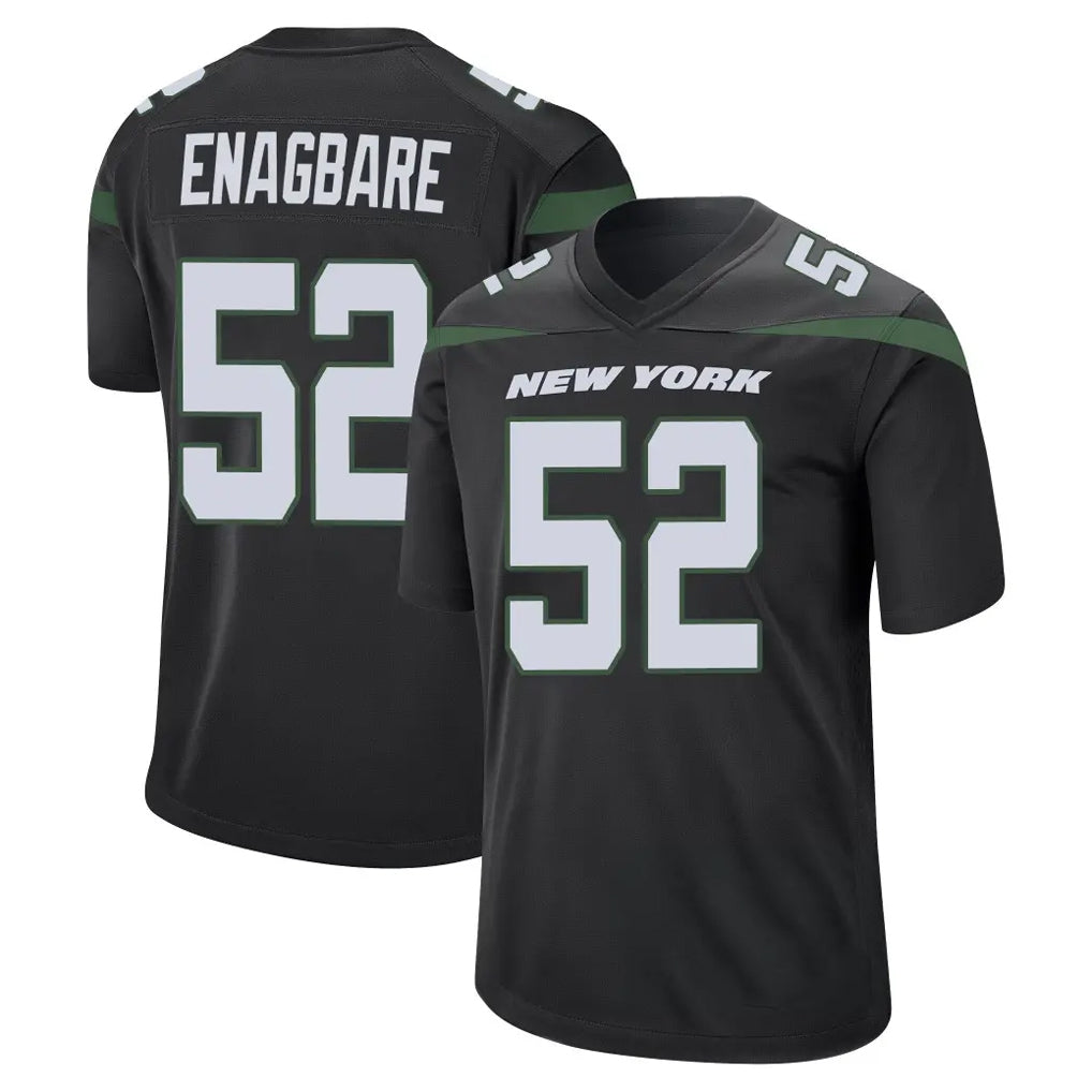 Punc NY.Jets #52 Kingsley Enagbare Player Stealth Black Home Game Stitched Jerseys